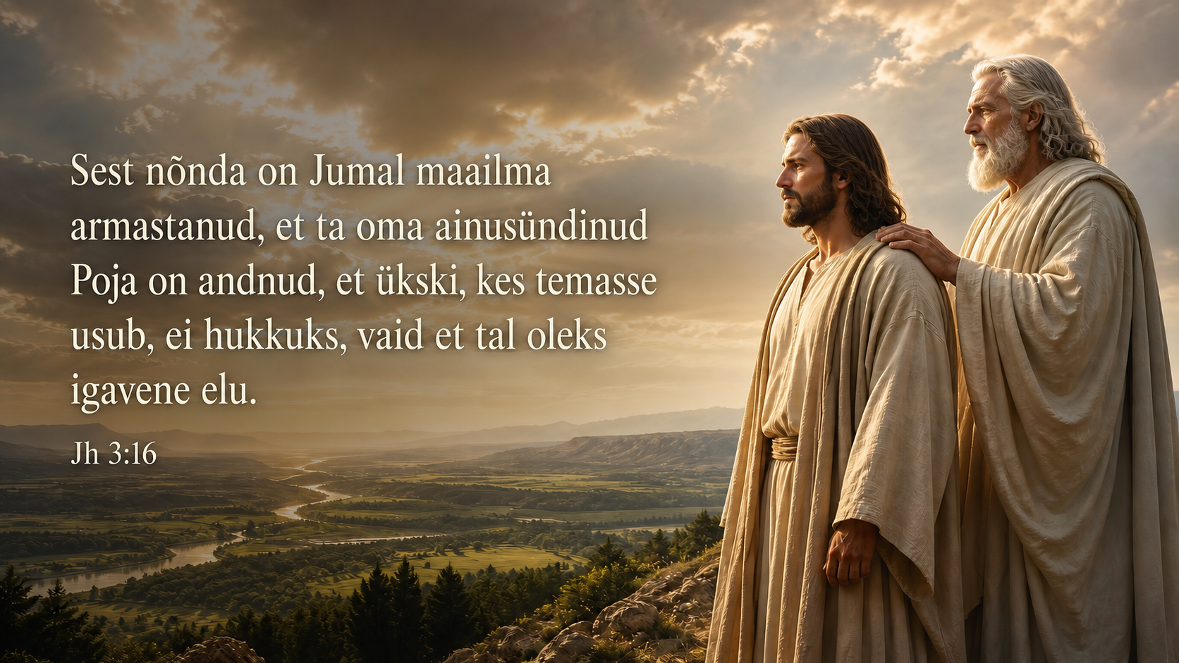 Jh 3:16 – Jumal Isa ja Jumal Poeg vaatavad üle maa