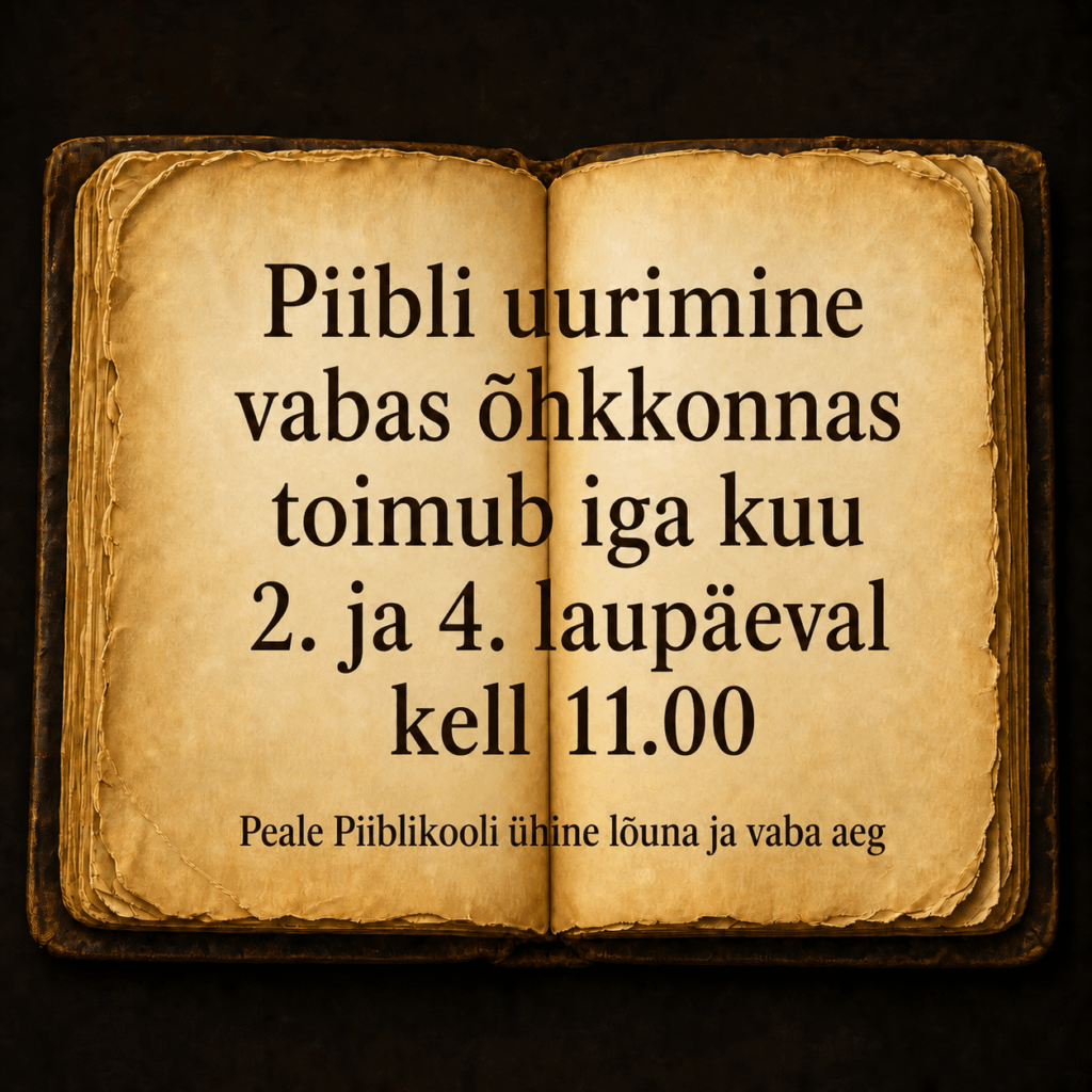 Piibli uurimine vabas õhkkonnas – kohtumiste kuulutus