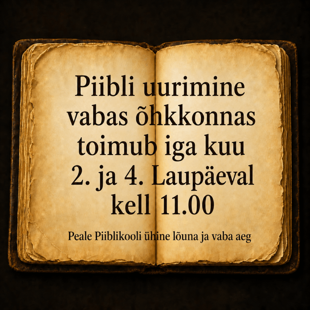 Piibli uurimine vabas õhkkonnas – kohtumiste kuulutus